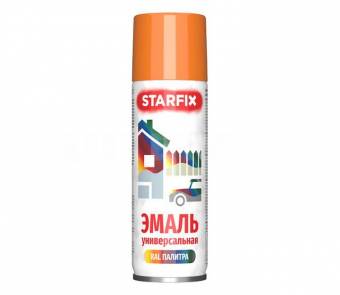Краска-эмаль аэрозольная универсальная STARFIX 520мл, оранжевый 